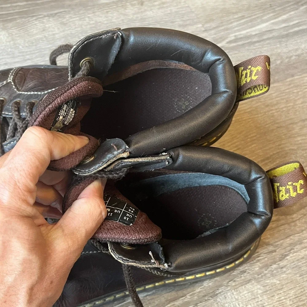 Retro Dr. Martens BOB Chunky Work Fashion Boots Brown Leather Men 11 UK 10 EU 45